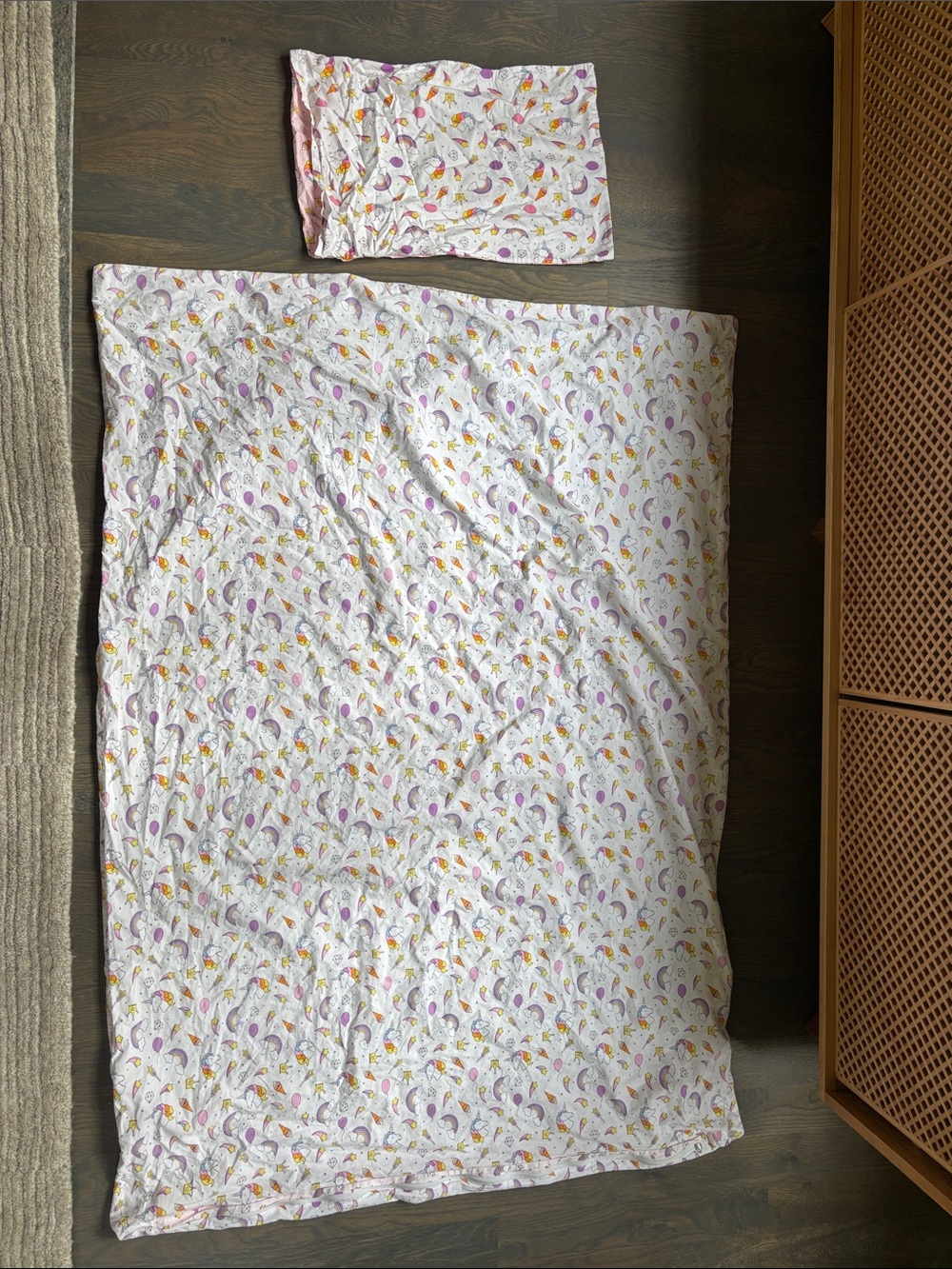 Cotton Duvet Cover 43" X 59" + Pillowcase 13" X19"